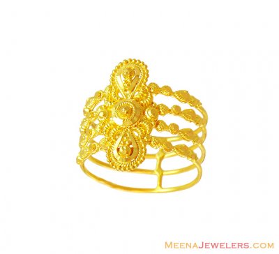 22K Fancy Gold Wire Ring ( Ladies Gold Ring )