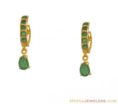 Fancy Emerald Earrings (22k) ( Signity Earrings )