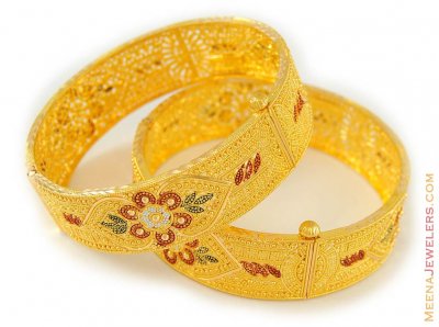 22K Multi Tone Bangles ( Kadas )