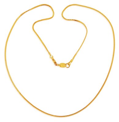 (16 Inch) 22K Gold Chain  ( Plain Gold Chains )