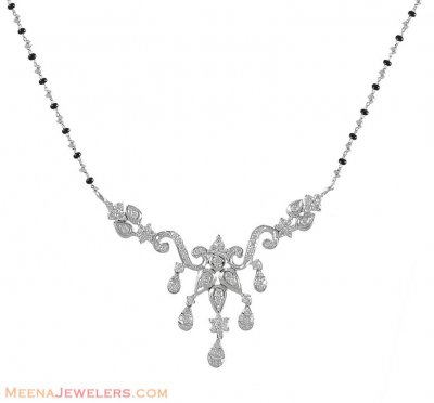 18K Designer Mangalsutra with Genuine Diamonds ( Diamond MangalSutras )