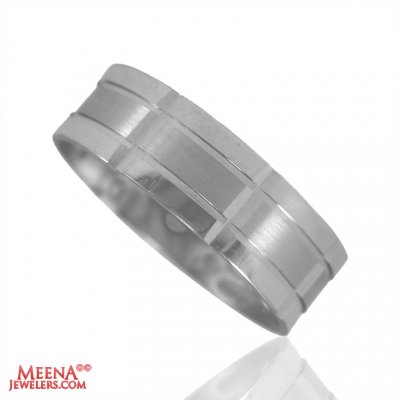 18Kt Designer White Gold Wedding Band ( Wedding Bands )