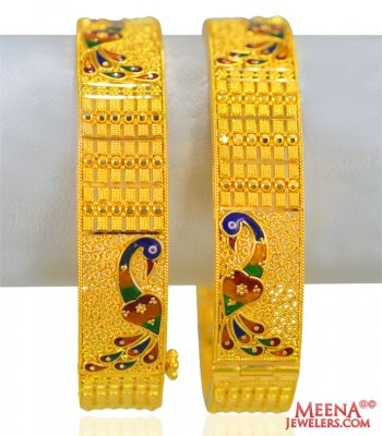 22Kt Gold Peacock Kadas (Pair) ( Kadas )