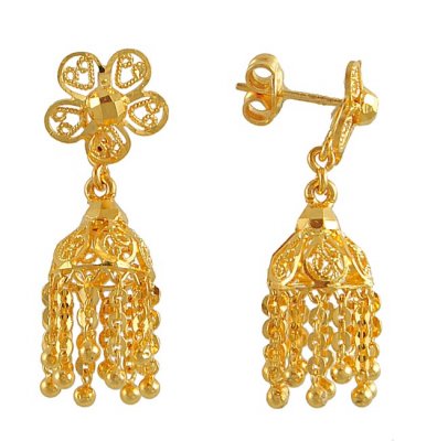 Gold Chandelier Earrings ( 22Kt Gold Fancy Earrings )