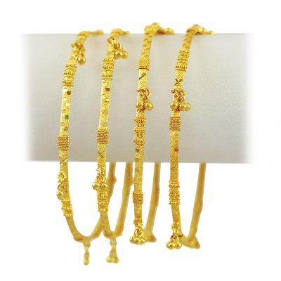 22K Yellow Gold Bangles (4 Pcs ) ( Set of Bangles )