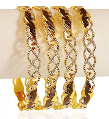 22KT Gold Two Tone Bangles ( Two Tone Bangles )