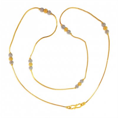 22k Gold Balls Two Tone  Chain ( 22Kt Gold Fancy Chains )