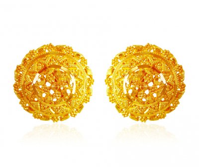 22KT Gold Tops Earrings ( 22 Kt Gold Tops )