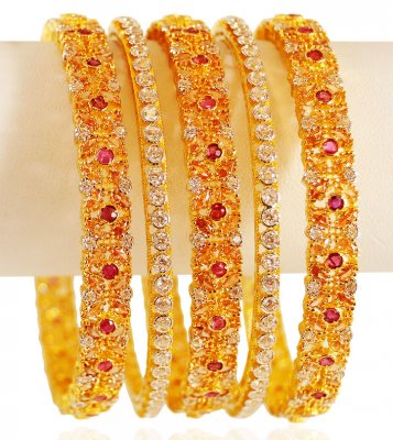 22 Karat Gold Bangle Set (5 PC) ( Set of Bangles )