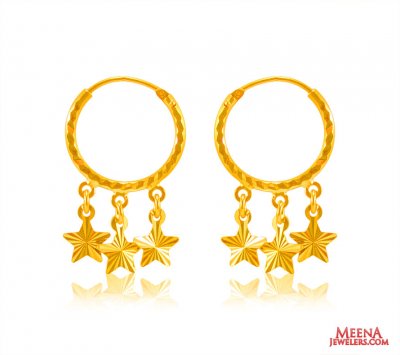 Hoop Earrings 22 Kt Gold ( Hoop Earrings )