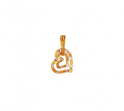 22K Gold Reversible Heart Pendant ( Fancy Pendants )