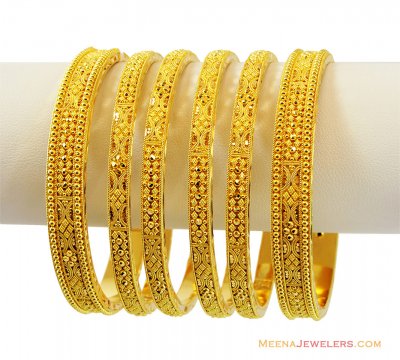 Designer Filigree Bangles(6 pcs)  ( Set of Bangles )