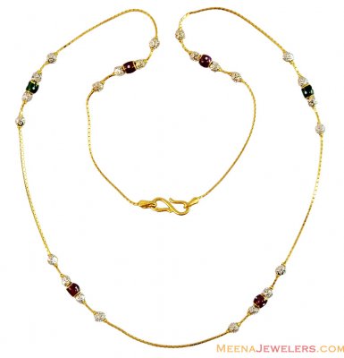 Meena Balls Fancy 22k Gold Chain  ( 22Kt Gold Fancy Chains )