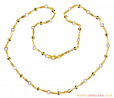 Meenakari 22k Gold Fancy Chain  ( 22Kt Gold Fancy Chains )