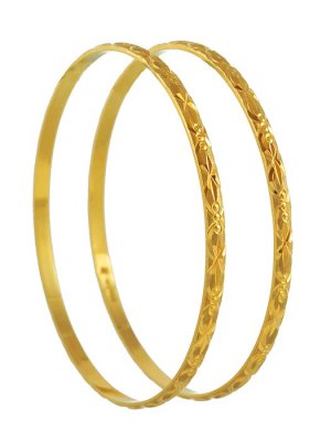 22Kt Gold Handmade Bangles (2 pcs) ( Gold Bangles )