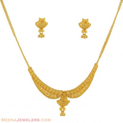 Gold Fancy Necklace Set ( Light Sets )