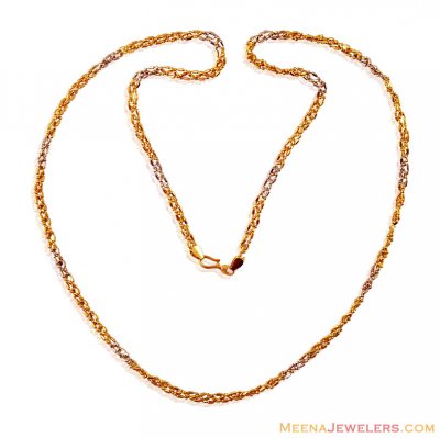 Two Tone Gold Chain(29 Inches) ( 22Kt Long Chains (Ladies) )