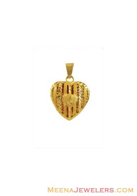22K Gold Heart Pendant ( Fancy Pendants )