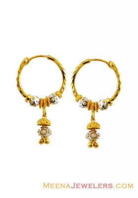 22K Two Tone Bali ( Hoop Earrings )
