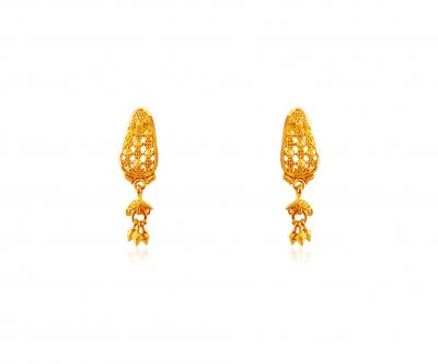 22K Gold Filigree Earrings ( 22 Kt Gold Tops )