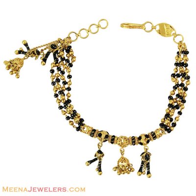 22k Black Beads Bracelet ( Ladies Bracelets )