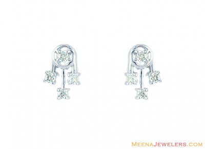 Fancy 18Kt White Gold  Earring ( White Gold Earrings )