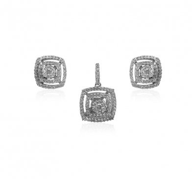 18k Gold Diamond Pendant Set  ( Diamond Pendant Sets )