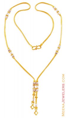 22K Two Tone Light Necklace ( 22Kt Gold Fancy Chains )