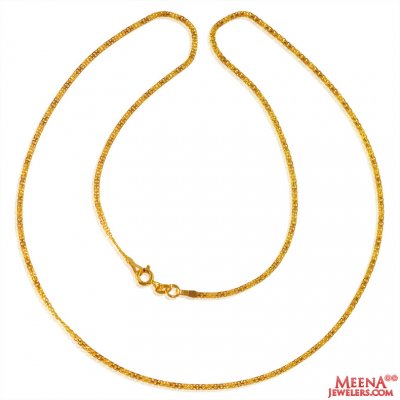 22 Kt Gold Cable Link Chain - chpl26135 - US$ 447 - 22 Kt Gold Cable ...