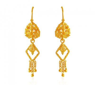 22k Gold Earrings ( 22Kt Gold Fancy Earrings )