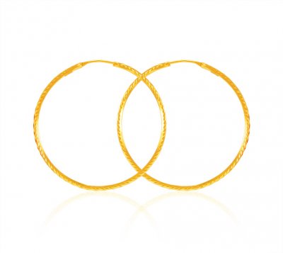 22Kt Yellow Gold Hoop Earrings ( Hoop Earrings )