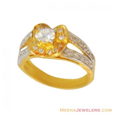 22k Designer 2 Tone Ring ( Ladies Signity Rings )