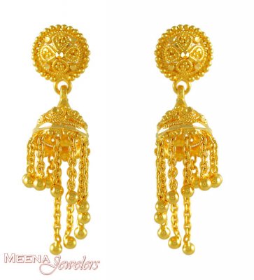 Gold Earrings with Hangings ( 22Kt Gold Fancy Earrings )