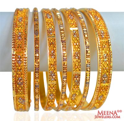 Antique Bangles Set 22K (7 Pcs) ( Set of Bangles )