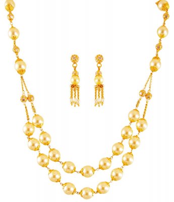 22k Gold Layered Pearl Set ( Light Sets )