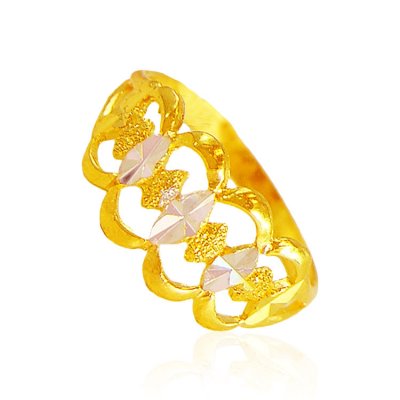 22kt Gold Two Tone Ring ( Ladies Gold Ring )