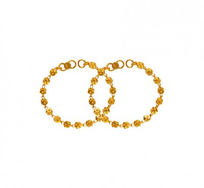22K Gold Beads Maniya (2PC) ( 22Kt Baby Bracelets )