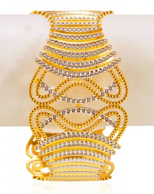 22kGold Designer Rhodium Kadas ( Two Tone Bangles )