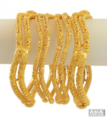 22k Filigree Wavy Bangles Set(6 Pc) ( Set of Bangles )