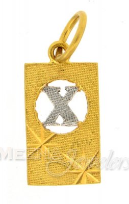 22Kt Initial Pendant (X) ( Initial Pendants )