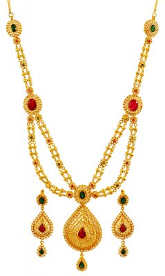 Designer Stones 22k Necklace Set ( Gold Designer Sets )