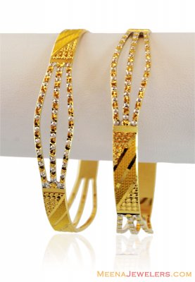 22k Fancy 2 Tone Machine Bangles  ( Two Tone Bangles )