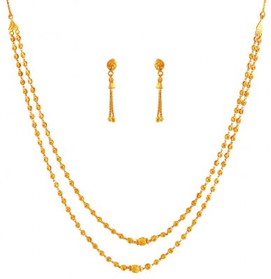 22K Gold Necklace Earring Set ( Light Sets )