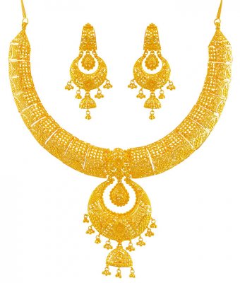 Beautiful 22K Gold Necklace Set ( Bridal Necklace Sets )