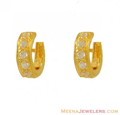 22k Clip On Earrings with CZ ( Clip On Earrings )