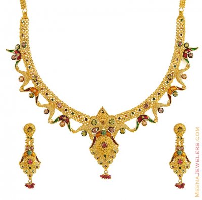 22K Designer Meenakari Set ( 22 Kt Gold Sets )