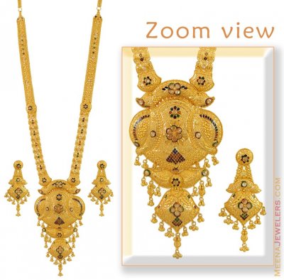 22K Bridal Necklace, Earrings Set ( Bridal Necklace Sets )