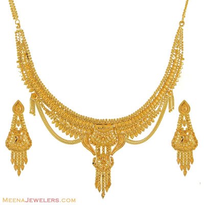 22K Gold Necklace Set ( 22 Kt Gold Sets )