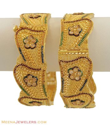 22Kt Multicolor Polki Stones Kada  ( Kadas )