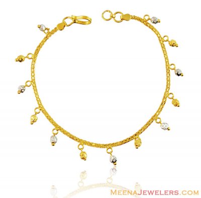 22k Two Tone Fancy Bracelet ( Ladies Bracelets )